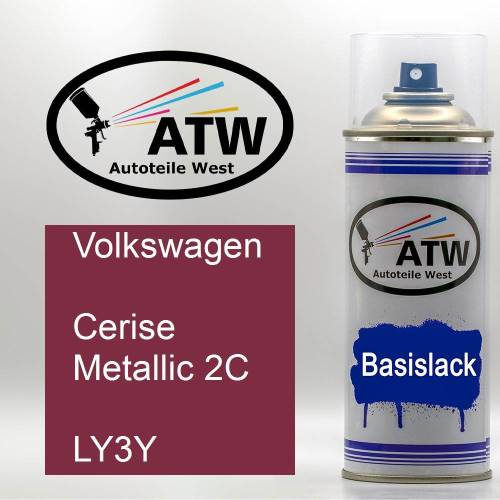 Volkswagen, Cerise Metallic 2C, LY3Y: 400ml Sprühdose, von ATW Autoteile West.